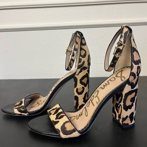 SAM EDELMAN LEOPARD PRINT SANDAL HEEL *****LIKE NEW*****